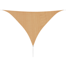 vidaXL 3,6x3,6x3,6 m háromszög alakú bézs HDPE napernyő kerti bútor