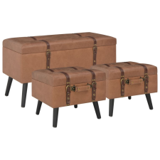 vidaXL 3 darab barna műbőr tárolóülőke bútor