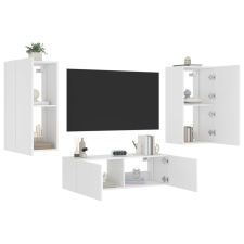 vidaXL 3 darab fehér falra szerelhető TV-szekrény LED-del bútor