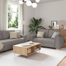 vidaXL 3 darabos kanapé szett párnákkal, taupe szövet bútor