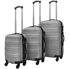 vidaXL 3 darabos kemény borítású utazó táska szett ezüst kézitáska és bőrönd