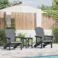 vidaXL 3 darabos kerti lounge szett világosszürke HDPE kerti bútor
