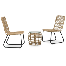 vidaXL 3-darabos tölgyszínű polyrattan bisztrószett (48583) kerti bútor