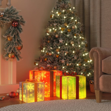 vidaXL 3 db 64 LED-es meleg fehér karácsonyi ajándékdoboz karácsonyfa izzósor