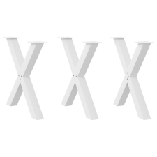 vidaXL 3 db fehér acél étkezőasztal lábak X-alakú 80x(72-73) cm bútor