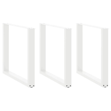 vidaXL 3 db Fehér Acél U-alakú Dohányzóasztal Láb - 80x73cm bútor
