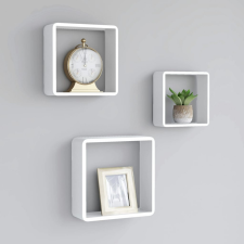 vidaXL 3 db fehér MDF fali kockapolc bútor