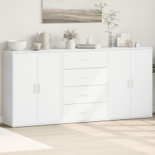 vidaXL 3 db fehér szerelt fa tálalószekrény 60 x 31 x 84 cm bútor