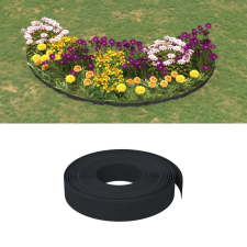 vidaXL 3 db fekete polietilén kerti szegély 10 m x 10 cm kerti dekoráció