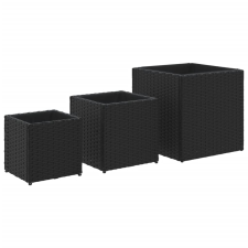 vidaXL 3 db fekete polyrattan kerti ültetőláda (366395) kerti tárolás