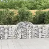 vidaXL 3 db íves horganyzott vas gabion kosár 200x30x80/100 cm