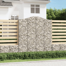 vidaXL 3 db íves horganyzott vas gabion kosár 200x50x220/240 cm kerti tárolás