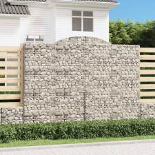 vidaXL 3 db íves horganyzott vas gabion kosár 300x50x220/240 cm kerti tárolás
