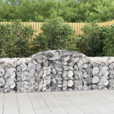 vidaXL 3 db íves horganyzott vas gabion kosár 300x50x80/100 cm kerti tárolás