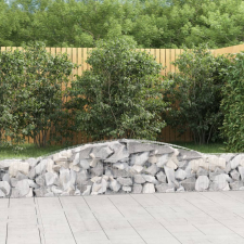 vidaXL 3 db íves horganyzott vas gabion kosár 400x30x40/60 cm kerti tárolás