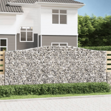vidaXL 3 db íves horganyzott vas gabion kosár 400x50x160/180 cm kerti tárolás