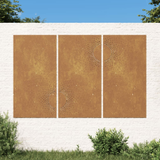 vidaXL 3 db napmintás corten acél kerti faldísz 105 x 55 cm kerti dekoráció