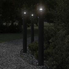 vidaXL 3 db rozsdamentes acél kültéri állólámpa érzékelővel 110 cm kültéri világítás