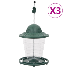 vidaXL 3 db sötétzöld madáretető 13 x 13 x 17 cm etető, itató madaraknak