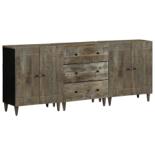vidaXL 3 db világosszürke tömör mangófa tálalószekrény 60x33,5x75 cm bútor