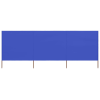 vidaXL 3 paneles azúrkék szövet szélfogó 400 x 80 cm