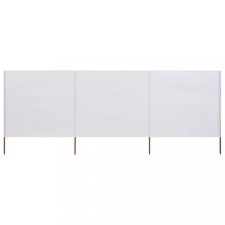 vidaXL 3 paneles homokfehér szövet szélfogó 400 x 80 cm kerti bútor