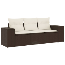 vidaXL 3 részes barna polyrattan kerti ülőgarnitúra párnával (3222262) kerti bútor