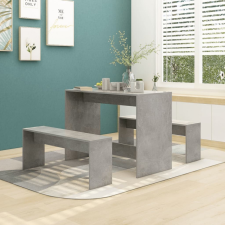 vidaXL 3 részes betonszürke forgácslap étkezőgarnitúra bútor