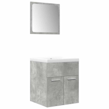 vidaXL 3 részes betonszürke szerelt fa fürdőszobai bútorszett (3324892) fürdőszoba bútor