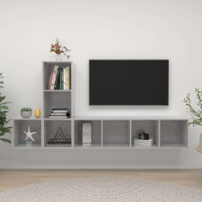 vidaXL 3 részes betonszürke szerelt fa TV-szekrény szett bútor
