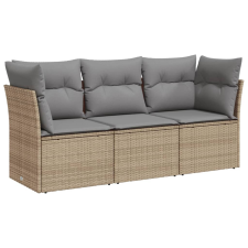 vidaXL 3 részes bézs polyrattan kerti ülőgarnitúra párnákkal (3249048) kerti bútor