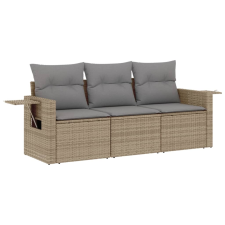 vidaXL 3 részes bézs polyrattan kerti ülőgarnitúra párnákkal (3252196) kerti bútor