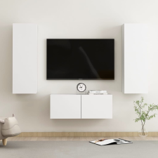 vidaXL 3 részes fehér forgácslap TV-szekrényszett bútor