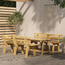 vidaXL 3 részes impregnált fenyőfa kerti étkezőgarnitúra kerti bútor