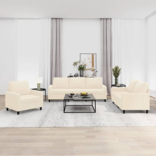 vidaXL 3 részes krém bársony ülőgarnitúra párnákkal bútor