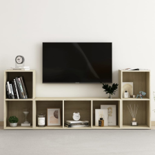 vidaXL 3 részes sonoma-tölgyszínű forgácslap TV-szekrény szett bútor