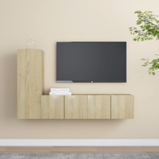 vidaXL 3 részes sonoma-tölgyszínű forgácslap TV-szekrényszett bútor