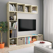vidaXL 3-részes színű könyv-/TV-szekrényszett 180x30x180 cm bútor