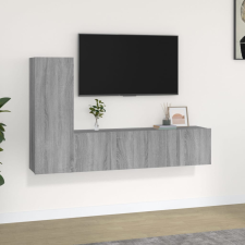 vidaXL 3 részes szürke sonoma színű szerelt fa TV-szekrényszett bútor