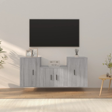 vidaXL 3 részes szürke sonoma színű szerelt fa TV-szekrényszett bútor