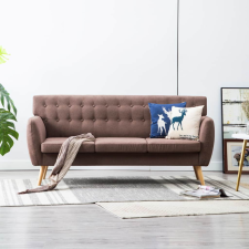 vidaXL 3 személyes barna kárpitos kanapé 172 x 70 x 82 cm bútor