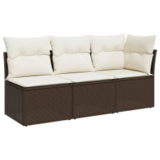 vidaXL 3 személyes barna polyrattan kerti kanapé párnával (366218) kerti bútor