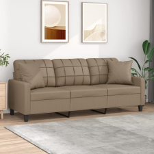 vidaXL 3 személyes cappuccino színű műbőr kanapé díszpárnákkal 180 cm bútor