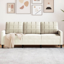 vidaXL 3 személyes krémszínű bársony kanapé 180 cm bútor