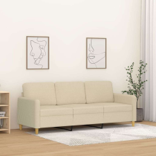vidaXL 3 személyes krémszínű szövet kanapé 180 cm bútor