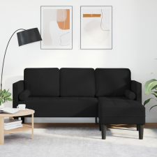 vidaXL 3 személyes L-alakú kanapé Fekete 160 cm Szövet bútor