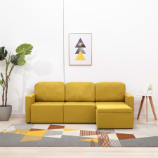 vidaXL 3-személyes sárga elemes szövetkanapé bútor