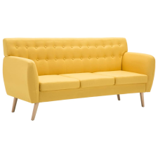 vidaXL 3 személyes sárga szövet kanapé 172 x 70 x 82 cm (247127) bútor