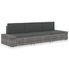vidaXL 3 személyes szürke elemes polyrattan kanapé kerti bútor