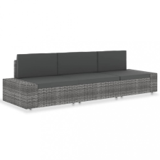 vidaXL 3 személyes szürke elemes polyrattan kanapé kerti bútor